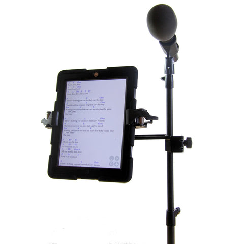 AirTurn MANOS tablet holder with case and Side Mount Clamp